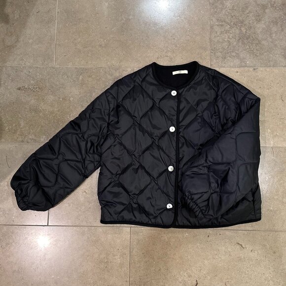 NLT Nubi Boxy Oversized Quilted Bubble Sleeve Jacket (Black) - Picture 13 of 16